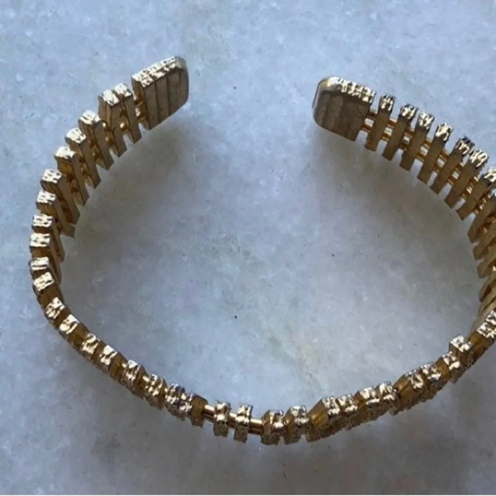 Vintage estate mid-century modern brass cuff bracelet one of a kind unisex